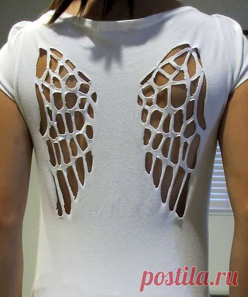Крылья на футболке / Прорези / Модный сайт о стильной переделке одежды и интерьера