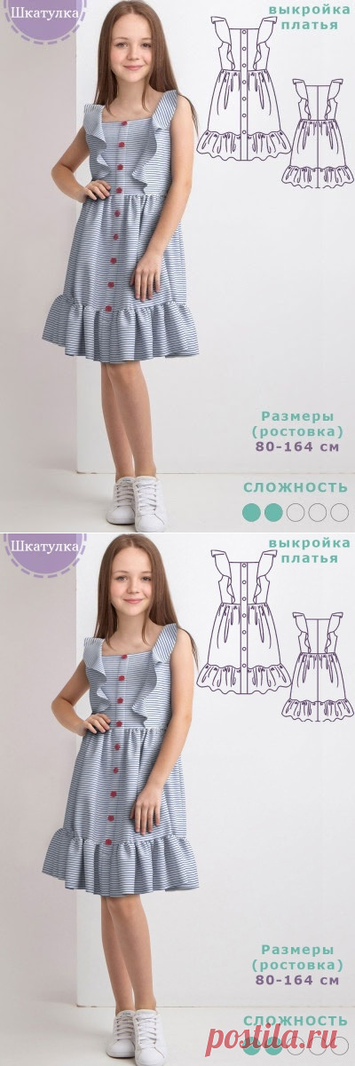 Платье с воланами детское -выкройка