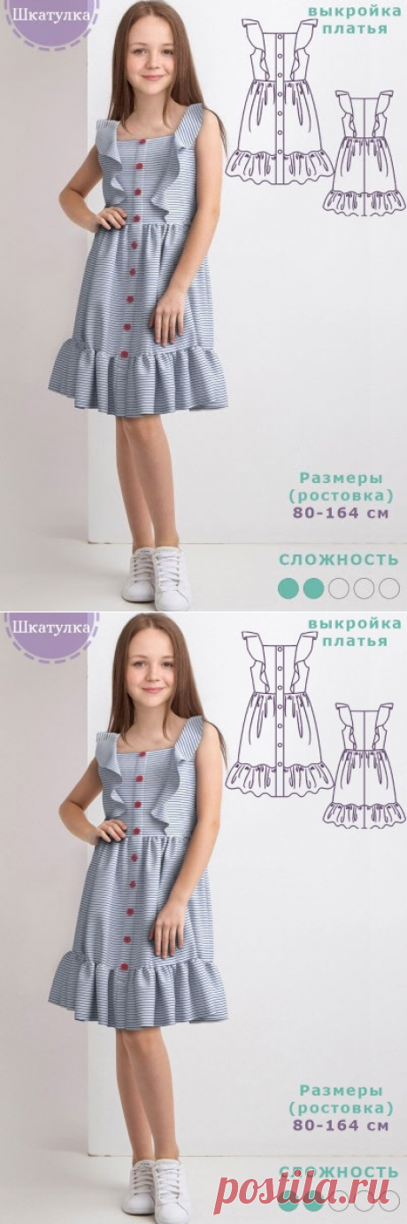 Платье с воланами детское -выкройка