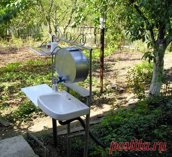 Умывальник для дачи с отводным каналом для слива своими руками