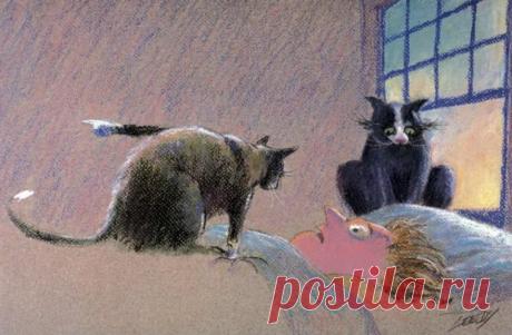 Такие разные котики: 20 забавных картин для поднятия настроения - Ярмарка Мастеров - ручная работа, handmade