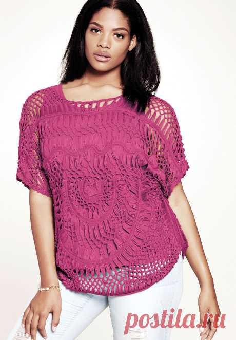 Crochet Openwork Sweater | Plus Size FEATURESNew Arrivals | fullbeauty