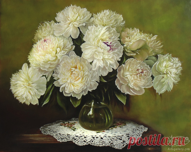 Arts Gallery - Художники - Штыков Владимир - Живопись - Белые пионы - картинная галерея, продажа картин, российские художники, картины, купить картину, купить картины оптом. Изобразительное искусство, живопись, графика, рисунки, скульптура. Пейзажи, портреты, натюрморты, жанровые сцены, ню.
