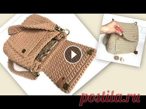 Сумка крючком на все времена года | Soft Decor - Татьяна Чакур Сумка из шнура крючком | Вязаная сумка с карманом | Soft Decor - Татьяна Чакур Извините за качество ролика, он снят почти два года назад и был в закры...