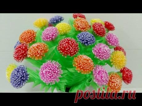 ดอกไม้จากหลอด by มายมิ้นท์ Flower From Drinking Straw.