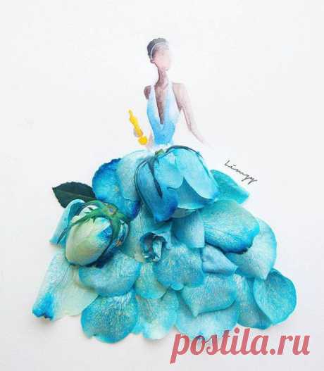 Рисунки из акварели и цветов