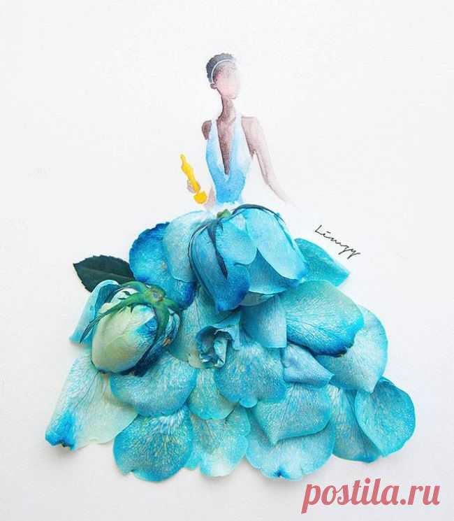 Рисунки из акварели и цветов