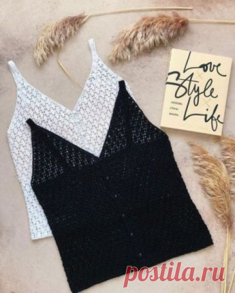 Классный летний ТОПИК крючком Описание от @nadin.knit Пряжа Анна 14 (белый топ из Анны 16). Первым делом мы будем вязать образец по схеме. Постираем его, высушим и определим нашу плотность.