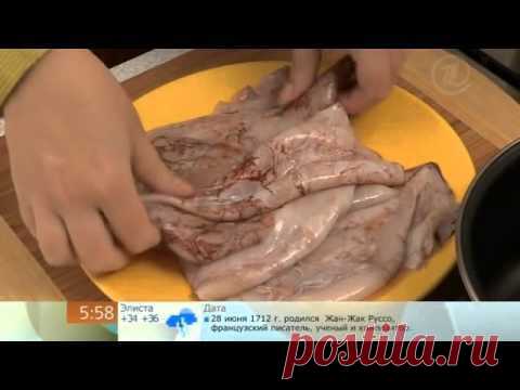 Как чистить кальмары. Простой способ.