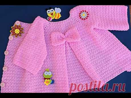 Abrigo de niña a crochet  Majovel muy fácil #crochet #ganchillo - YouTube