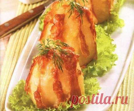 картофель запеченный в фольге с сыром и ветчиной