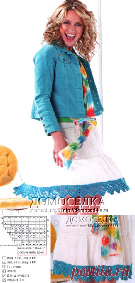Вязаная кайма спицами | ДОМОСЕДКА