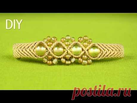 Wavy Chevron Bracelet with Beads - Tutorial