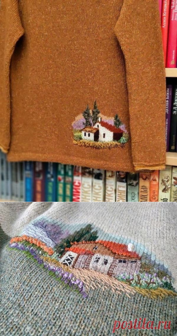 ​Домики на трикотаже