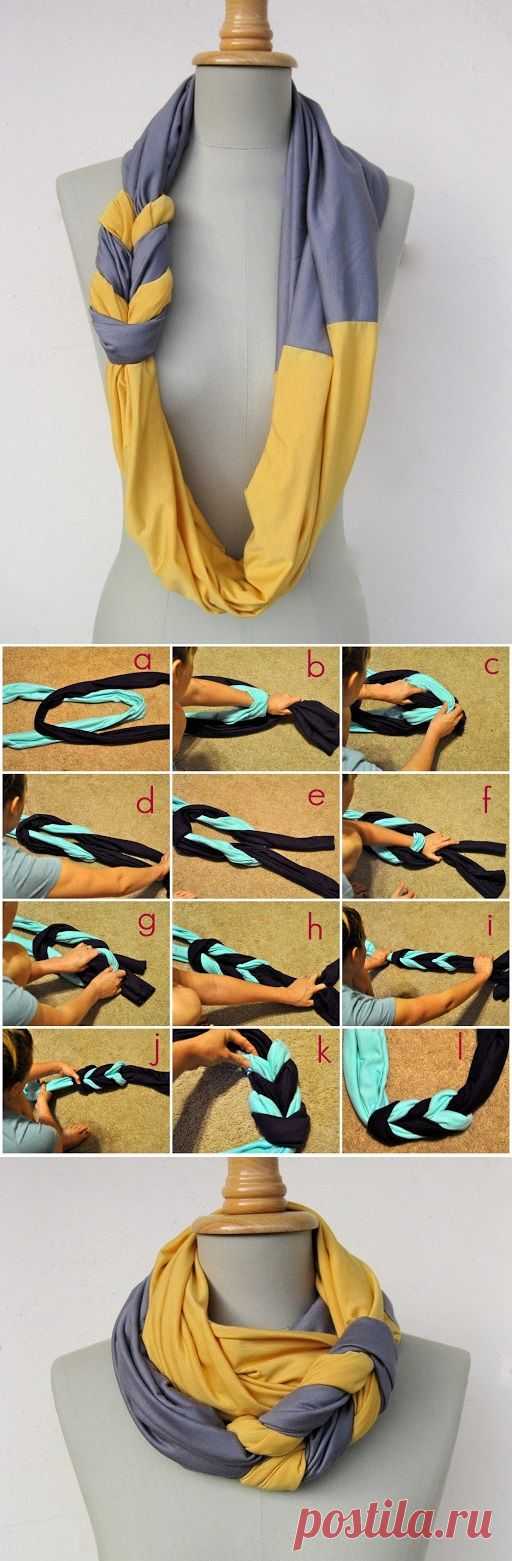 Old T-shirts Braided Scarf | DIY Fun Tips