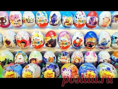 35 Киндер Сюрпризов, Unboxing Kinder Surprise Смешарики,Фиксики,Гадкий Я,Барби,Тролли,Маша и Медведь