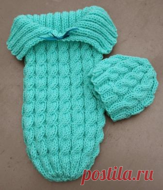 MyKnits.Ru: Кокон, конверт для малыша. Вязание спицами. Оригинал и мое исполнение