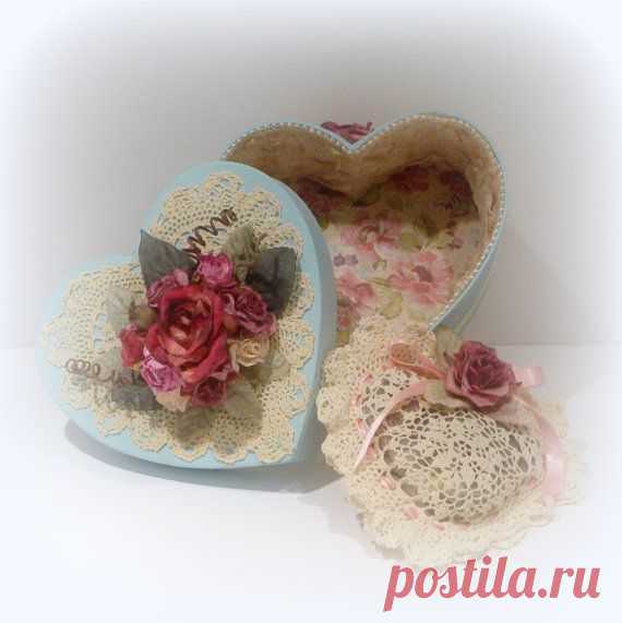 Shabby Chic Box Heart Gift Box Shabby Chic от uniqueboxboutique