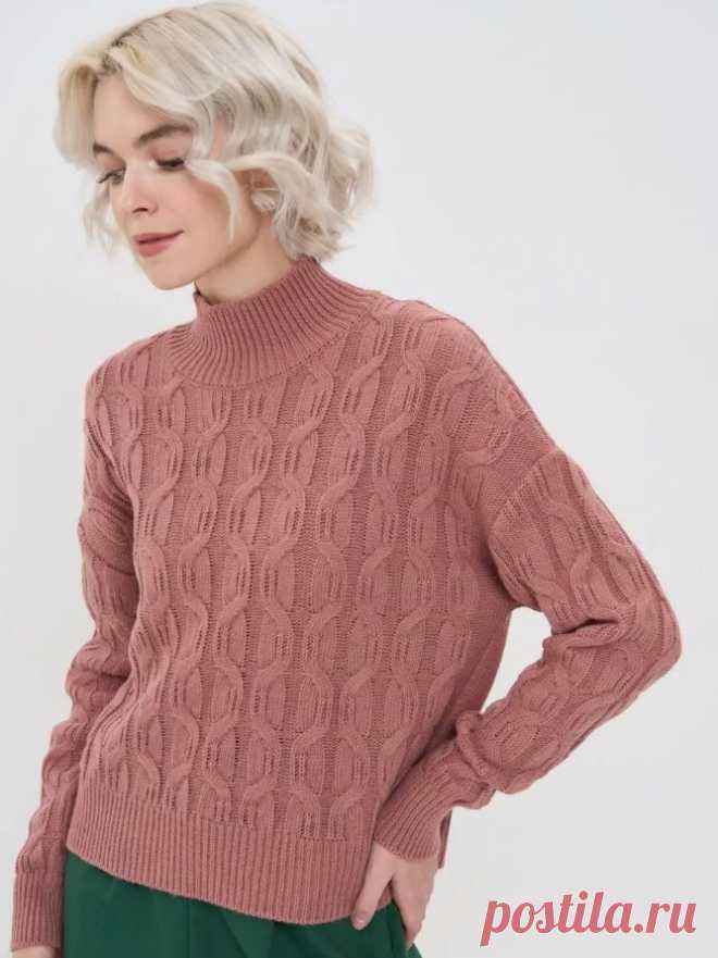 Джемпер с простыми, но удачными косами (схема узора)