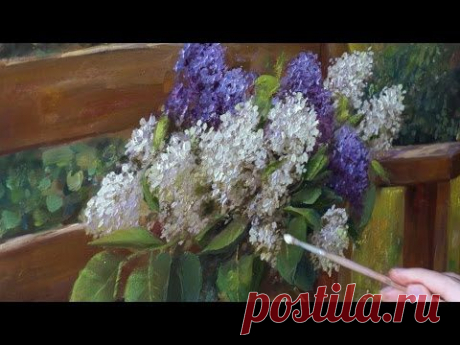 &quot;Сирень&quot;.  Олег Буйко. Живопись масляными красками. Process of creating oil painting. 油畫  油絵