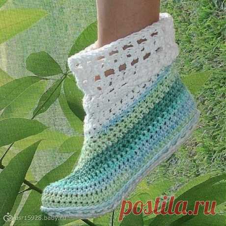 Домашние полусапожки. Вязание крючком.