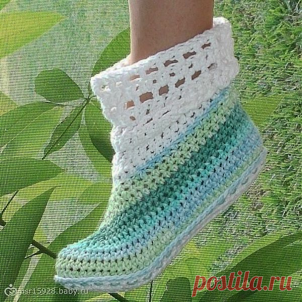 Домашние полусапожки. Вязание крючком.