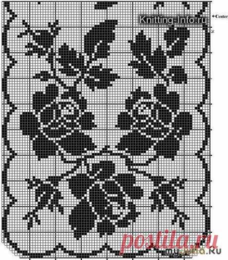 Схемы для филейного вязания Розы Цветы.