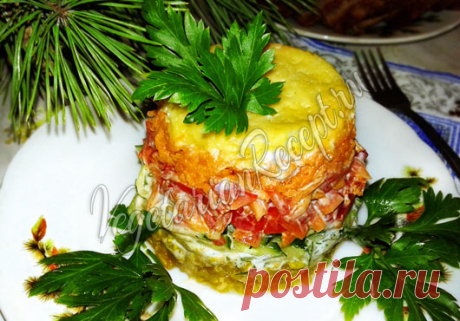 Салат из риса с овощами и сыром - рецепт с фото