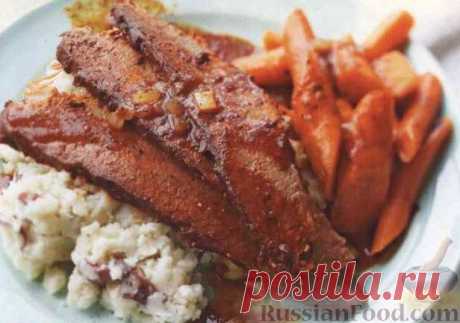 Рецепт: Говяжья вырезка, тушенная в медленноварке на RussianFood.com