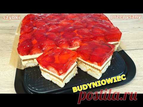 Вкусный кремовый торт пудинг с желе и клубникой 🍓 простой и эффектный торт без выпечки 👍