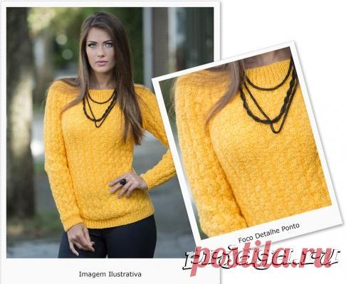 Солнечный пуловер – реглан спицами