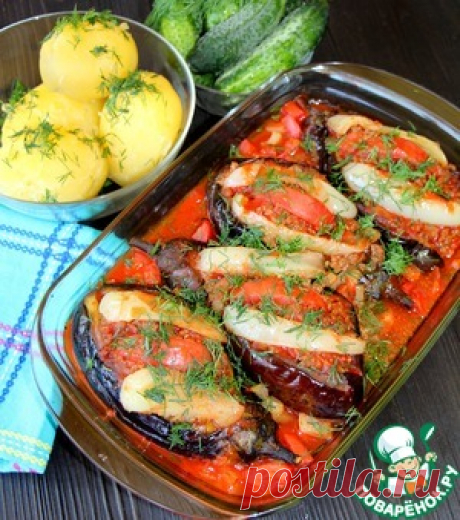 Запечённые фаршированные баклажаны - кулинарный рецепт