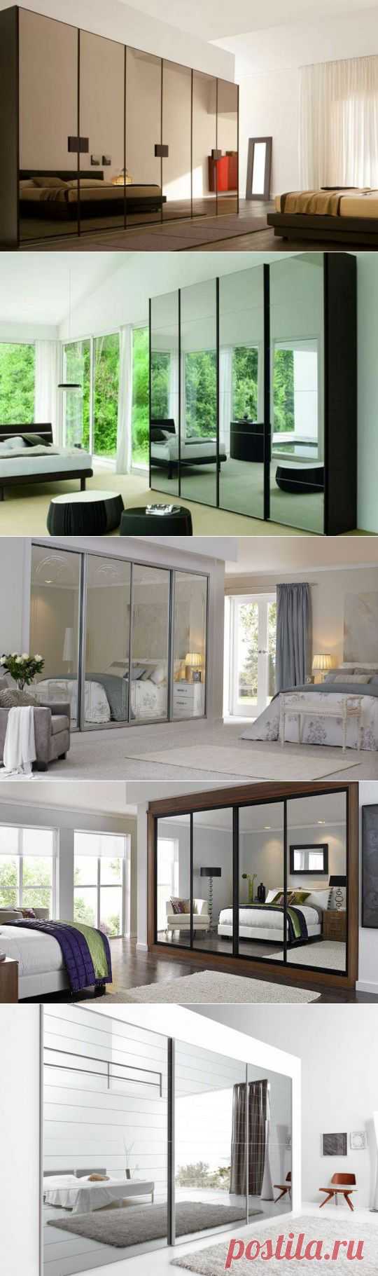 Зеркальный шкаф сделает Спальню визуально больше