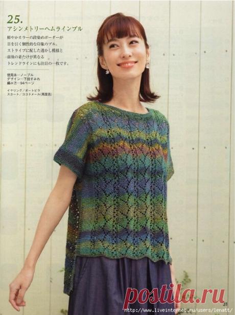 Ажурный топ с удлинённой спинкой. Спицами. Схемы. / Обсуждение на LiveInternet - Российский Сервис Онлайн-Дневников
