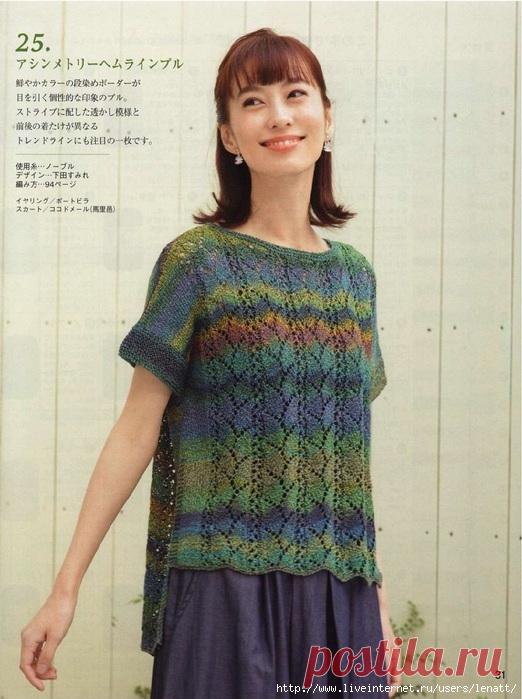 Ажурный топ с удлинённой спинкой. Спицами. Схемы. / Обсуждение на LiveInternet - Российский Сервис Онлайн-Дневников