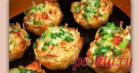 Картофель с курицей под чесночным соусом в тарталетках • Сияние Жизни