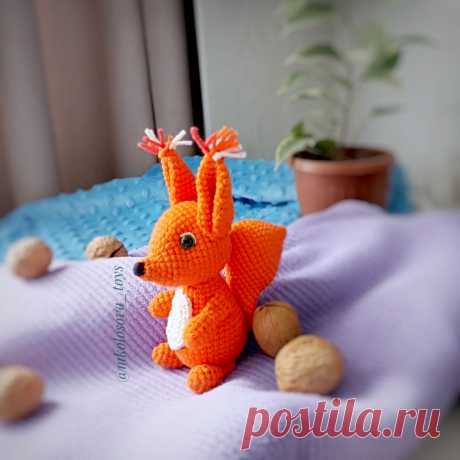 PDF Бельчонок крючком. FREE crochet pattern; Аmigurumi animal patterns. Амигуруми схемы и описания на русском. Вязаные игрушки и поделки своими руками #amimore - белка, маленькая белочка, бельчонок.
