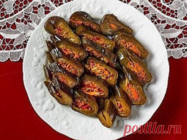Аппетитные маринованные баклажаны. Просто невозможно остановится, такая нежная текстура!