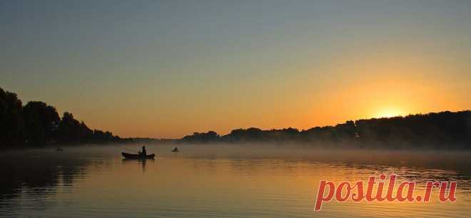 Рассвет на реке. Фото. Рыбалка. Обь