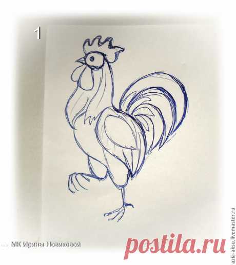 Вышиваем бисером петушка - Ярмарка Мастеров - ручная работа, handmade
