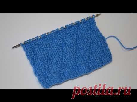 Роскошный узор &quot;имитация косы&quot; спицами наклон вправо