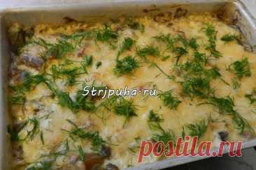 Грибы запеченные в сметане под сыром — Домашняя кулинария