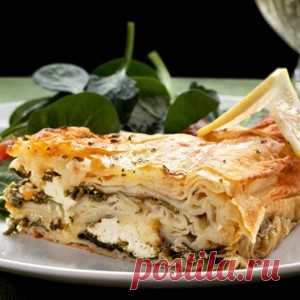 Греческий пирог со шпинатом и фетой (Spanakopita) рецепт – греческая кухня: выпечка и десерты