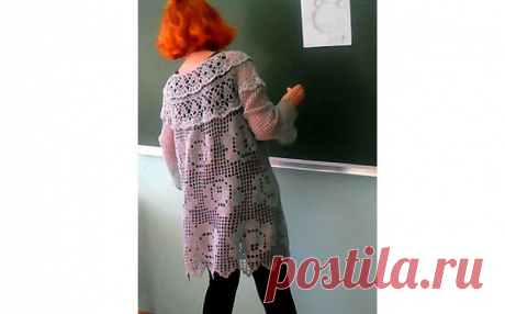 Филейный кардиган на лето