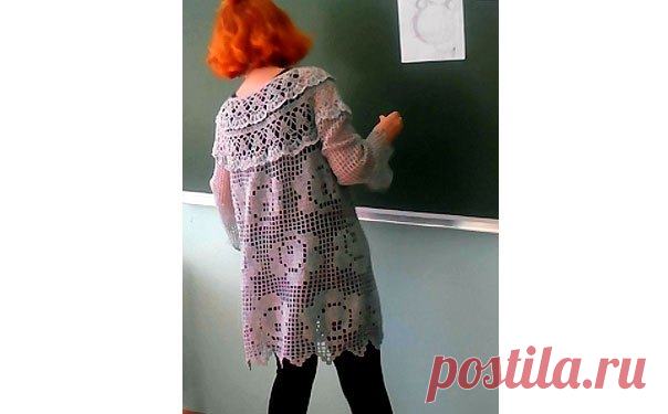 Филейный кардиган на лето