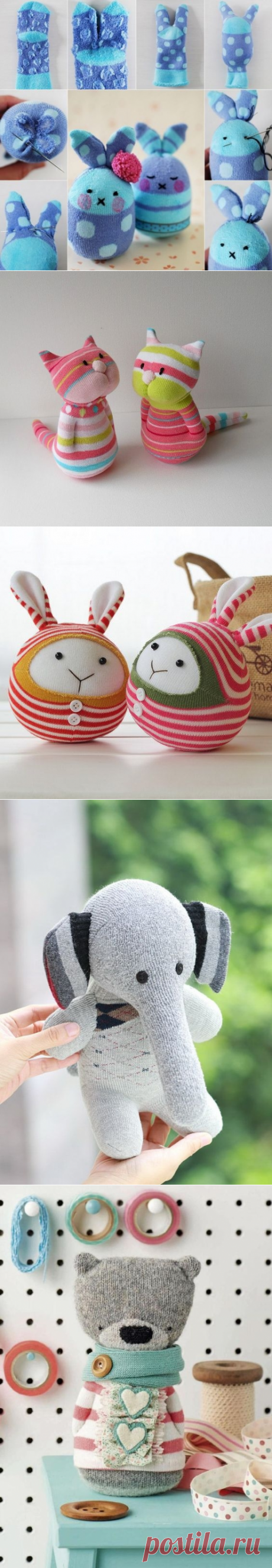 Шикарные яркие игрушки из ...носков