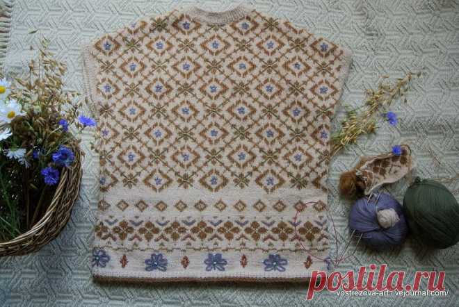 Кофточка "Овес и васильки". Фотоотчет о выигранных спицах! - Маленькая хозяйка большой палитры