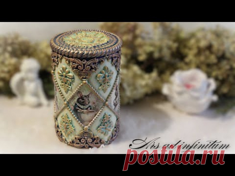 Recycling. Shabby chic box. / Recykling. Pudełko shabby chic. Decoupage tutorial.