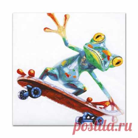 2019 Happy Frog Wearing Glasses Cartoon Animal Handpainted Oil Painting On Canvas Modern Abstract Wall Art Bedroom Decoration From Petbaby, $25.11 | DHgate.Com