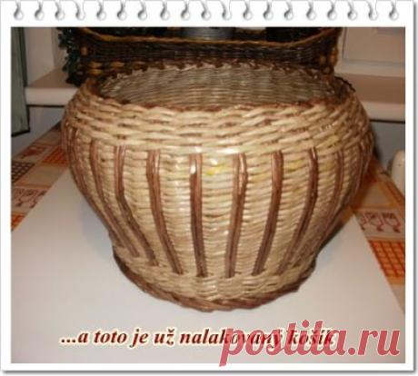 Плетение корзины из газет